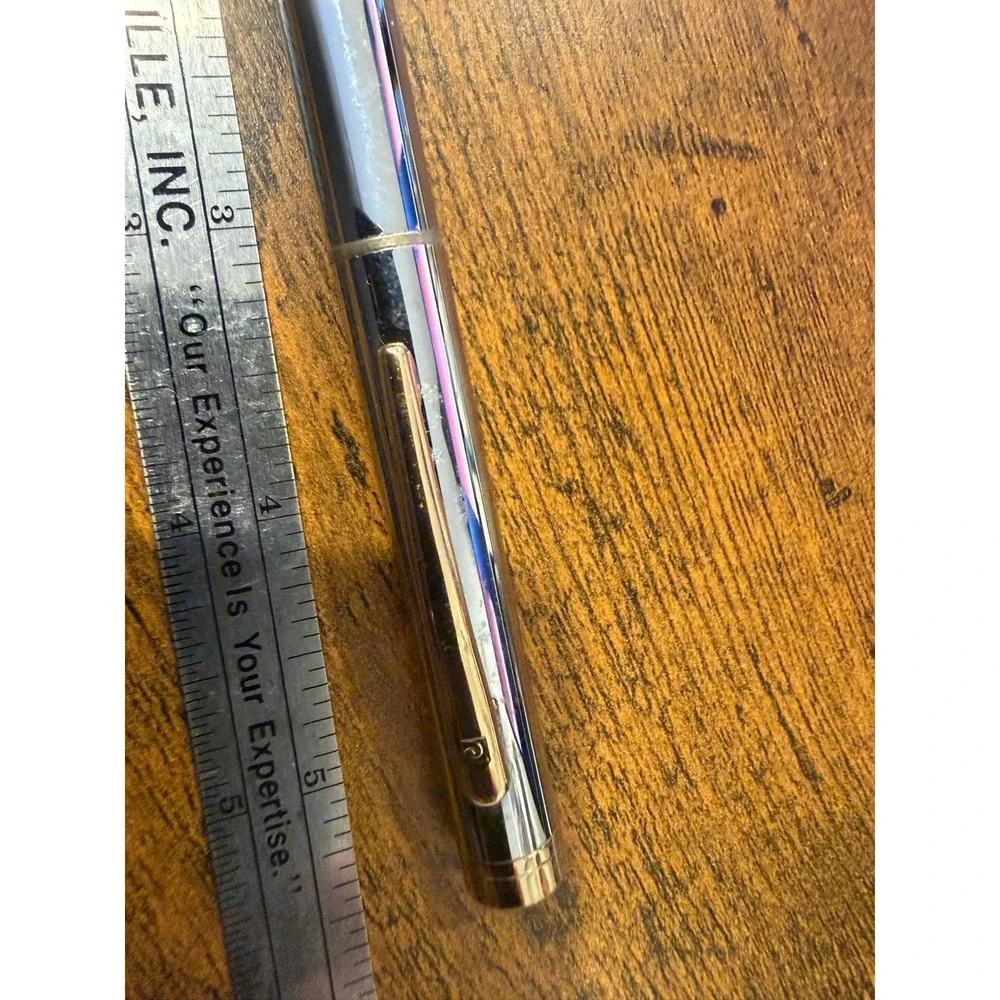 Vintage Parker Jotter Ballpoint Pen Chrome Silver Click Arrow Clip Black Grip
